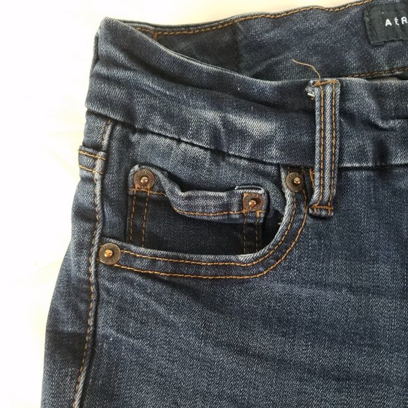 Aeropostale Jeans Womens 0 High Rise Curvy Jegging Dark Wash Blue Denim - Picture 11 of 14